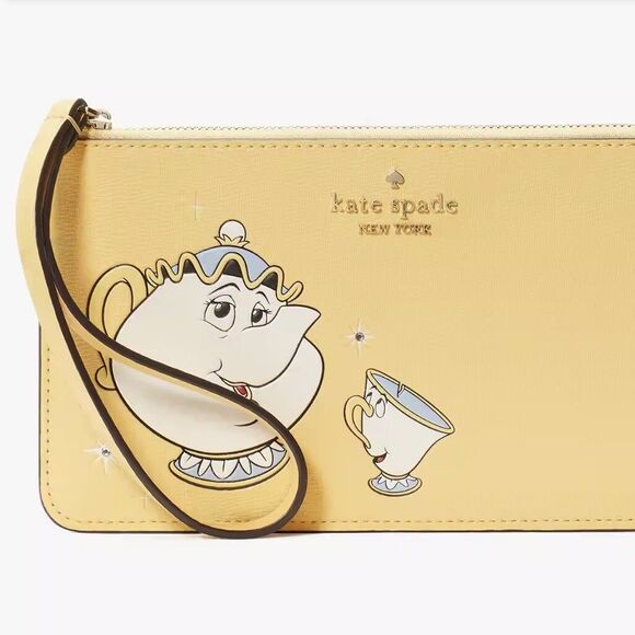 Disney X Kate Spade New York Beauty And The Beast Medium L Zip Wristlet KE658
